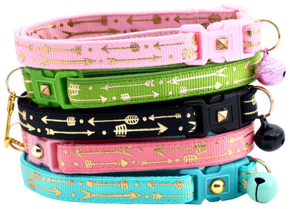 Metallic Gold Arrows Breakaway Cat Collar
